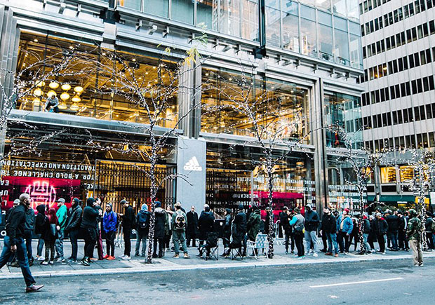 Line Outside The New adidas NYC Is Insane - SneakerNews.com