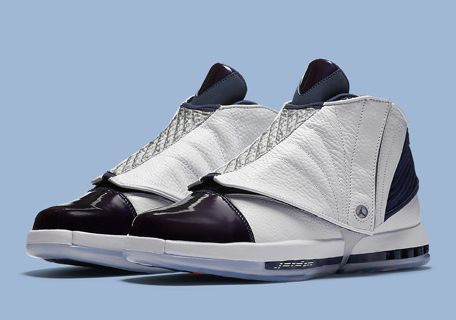 Michael Jordan Air Jordan 16 Reto Men's Basketball Shoes White/Midnight  Navy 683075-106