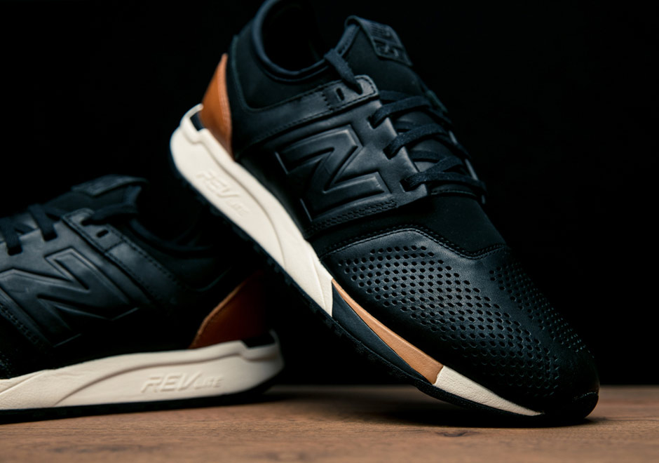 new balance 247 luxe black leather