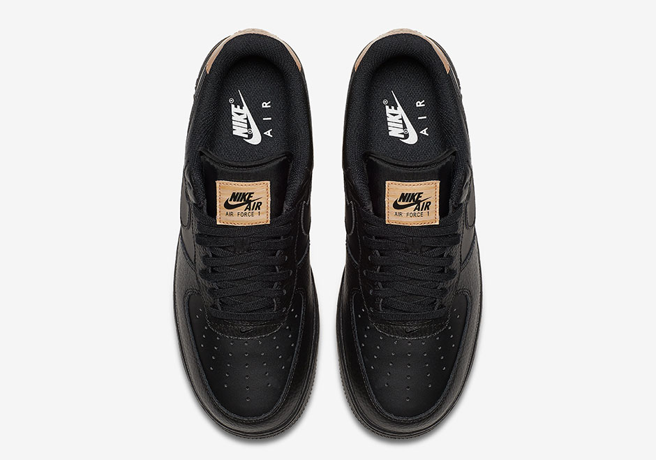 Nike Air Force 1 Low Leather Tongue Black Vachetta Tan 04