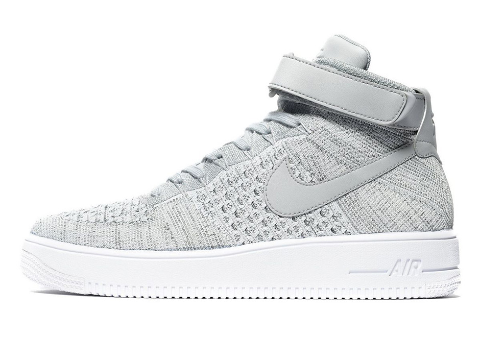 The Nike Air Force 1 Mid Flyknit Gets a Heather Grey Upper