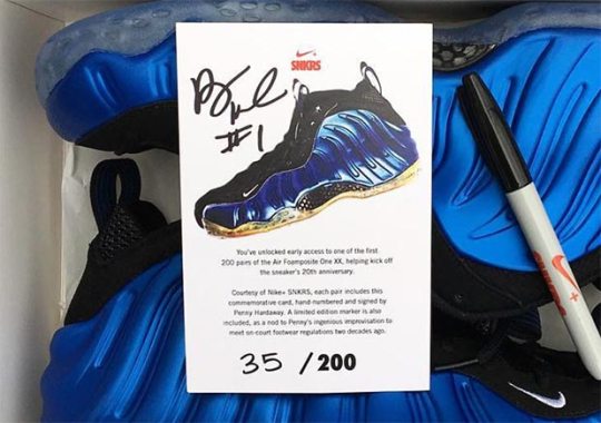 nike air foamposite one royal penny autograph