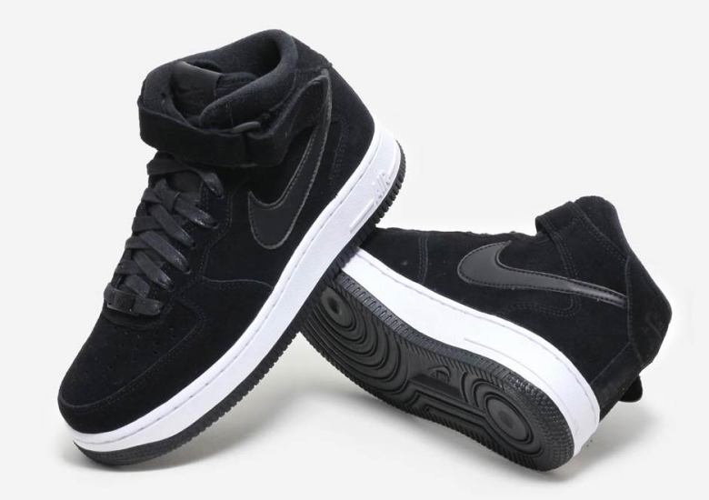 Nike Drops An Air Force 1 Mid In Black Suede