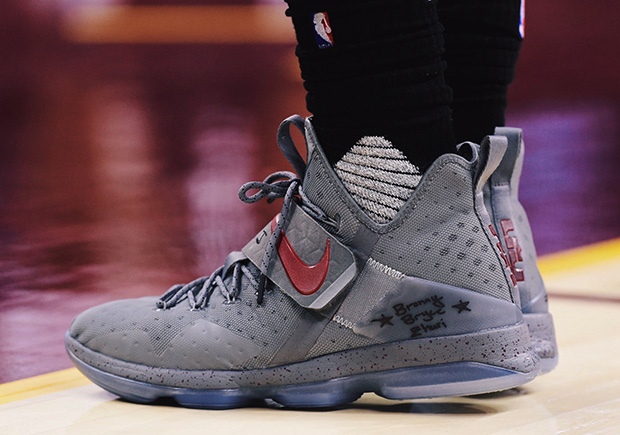 LeBron Breaks Out Another Grey and Maroon Nike LeBron 14 PE