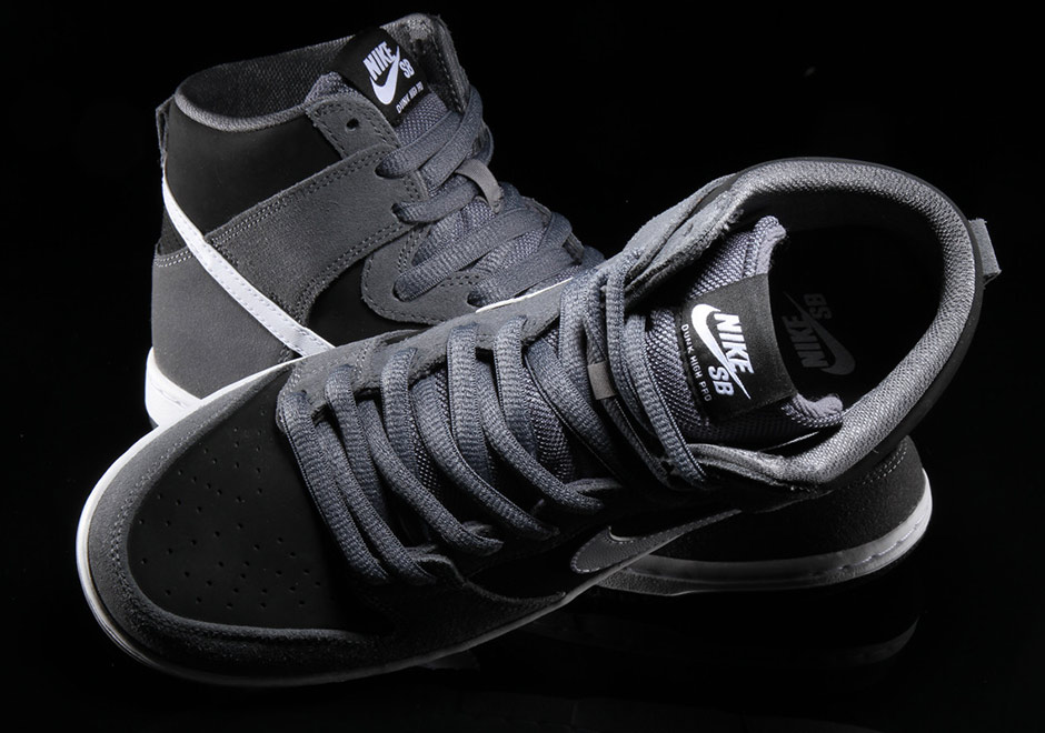 Nike Sb Dunk High Pro Dark Grey Black White 4