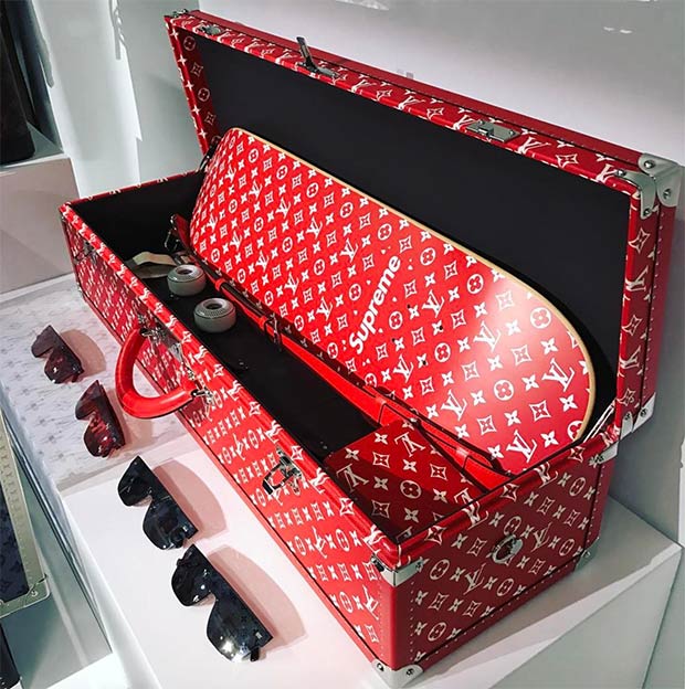 Supreme x Louis Vuitton Deck and Trunk at the Louis Vuitton Exhibition in  NYC : r/streetwear