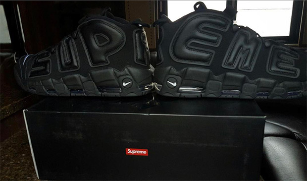 Nike uptempo outlet nere supreme