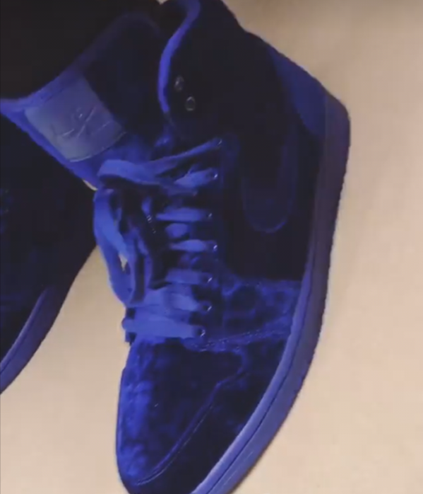 royal blue velvet jordans
