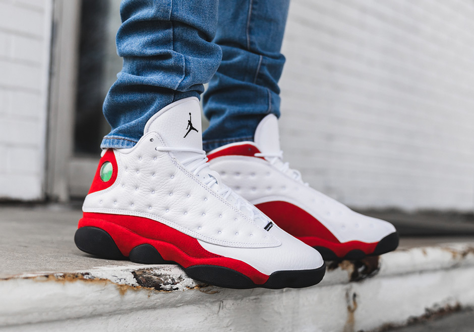 jordan 13 white and red