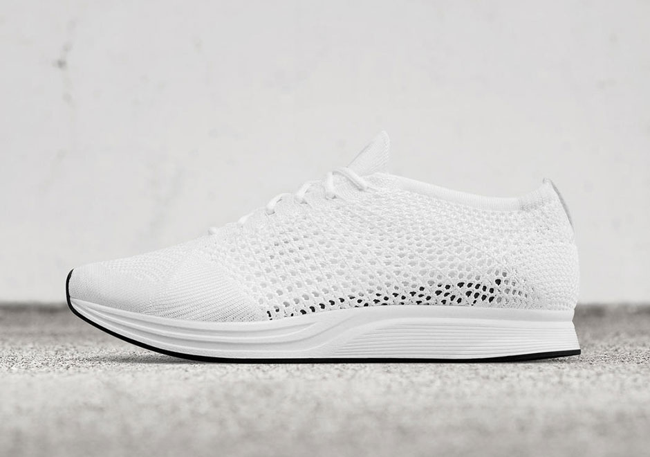 nike flyknit racer triple white