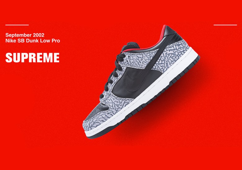 Nike Nike SB Dunk Low Pro Supreme Black Cement