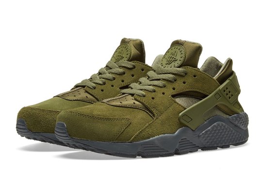 The Nike Air Huarache Releases In Legion Green Suede