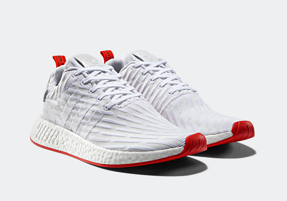 adidas nmd r2 white core red two toned