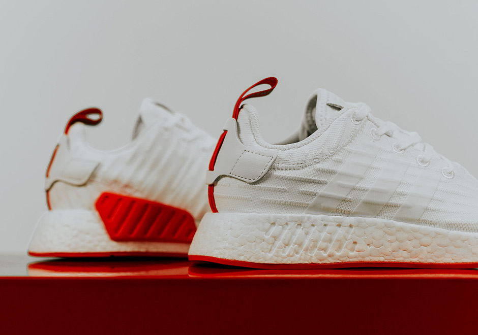 The adidas NMD R2 White Red Is Dropping Soon •