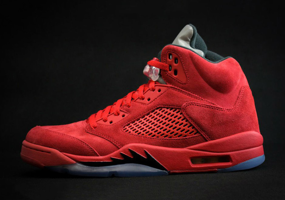 red jordan 5's