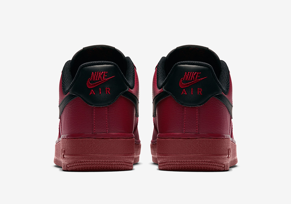 burgundy and black air force ones
