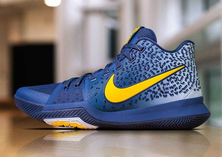 Kyrie Irving Gets A Navy And Yellow Nike Kyrie 3 PE