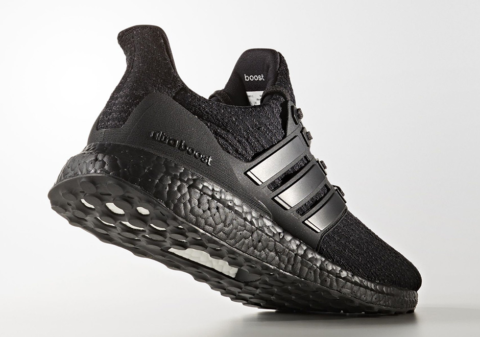 Adidas Ultra Boost 3 0 Triple Black Matte Heel 3