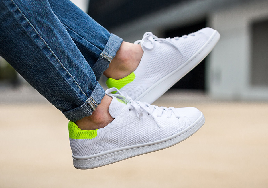 The adidas Stan Smith Primeknit Appears With Solar Yellow Accents