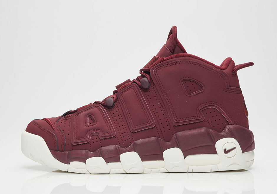 nike mens Air More Uptempo Bordeaux Dark Maroon Release Date 03