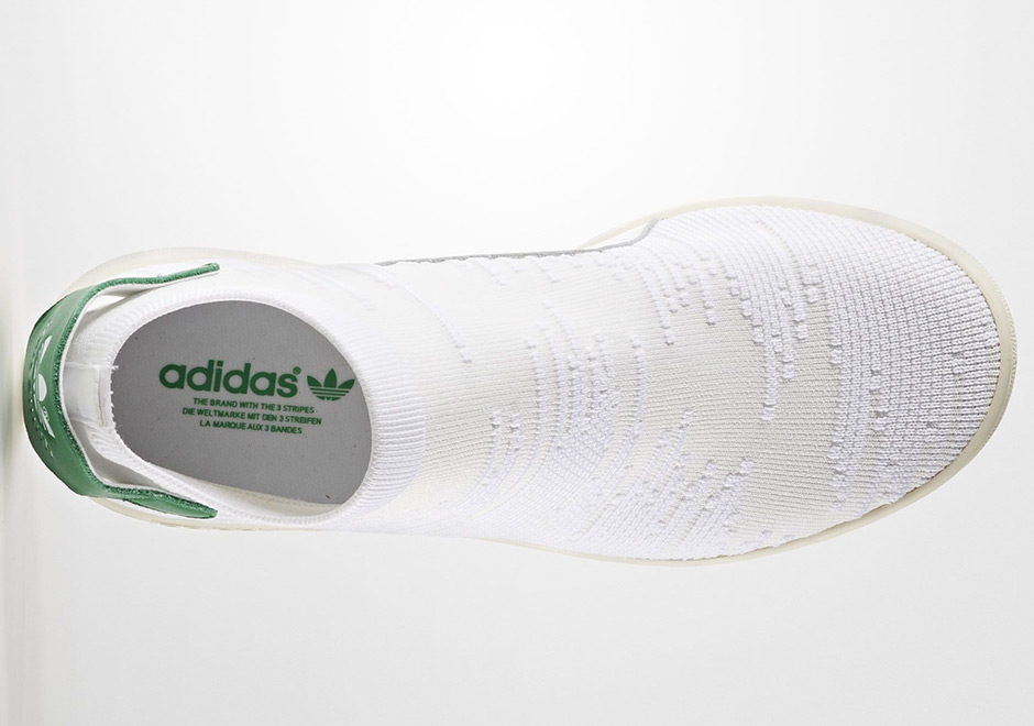 Adidas Stan Smith Sock Primeknit White Green 4