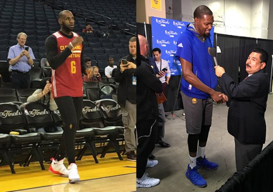 Kevin Durant And LeBron James Unveil New PEs During Practice