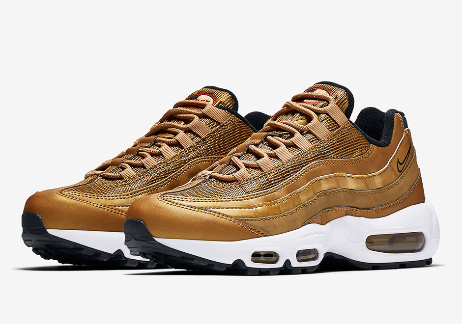 nike air max 95 white and gold