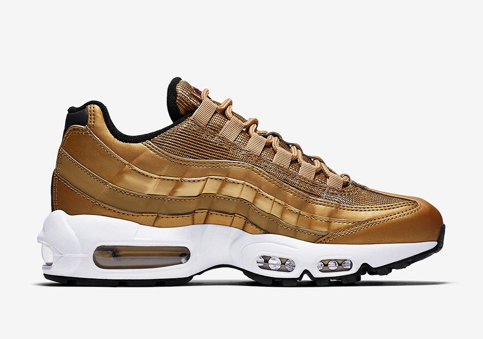 gold and white air max 95