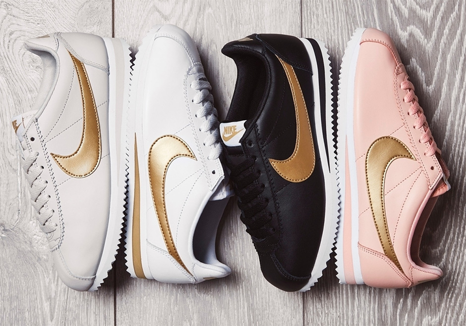 nike cortez white with pink swoosh