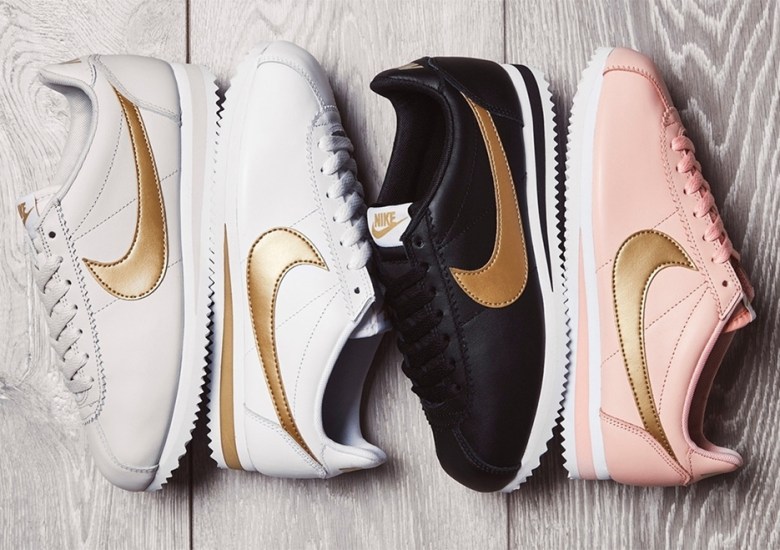 Nike Classic Cortez Leather Wmns Pink Gold  Nike classic cortez leather, Nike  shoes women, Nike shoes outfits