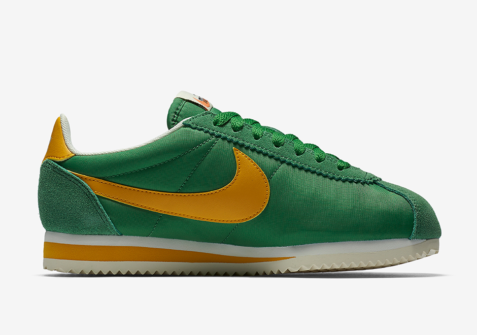 nike cortez yellow and green