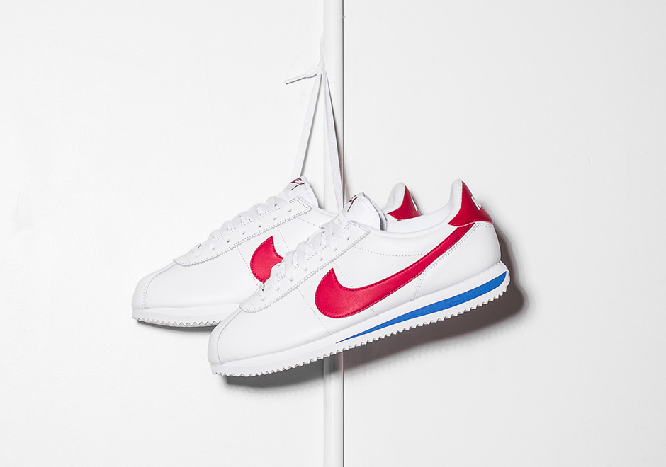 red blue and white nike cortez