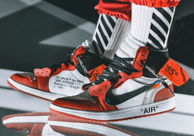 jordan 1 off white on feet