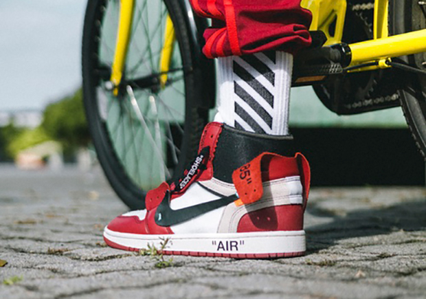 jordan 1 off white on feet