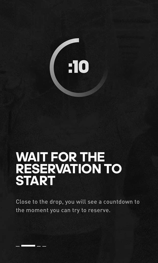 adidas confirmed reservation time