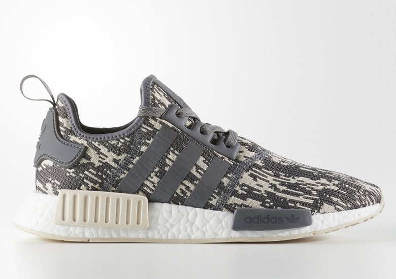 The adidas NMD R1 Pairs “Grey Four” And “Linen” In Glitch Camo