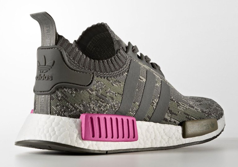 Grey Camo Adidas Shoes Adidas Nmd Utility Grey Adidas NMD R1 Primeknit  Utility Grey Camo Pink Sneakers Men's Sz USD