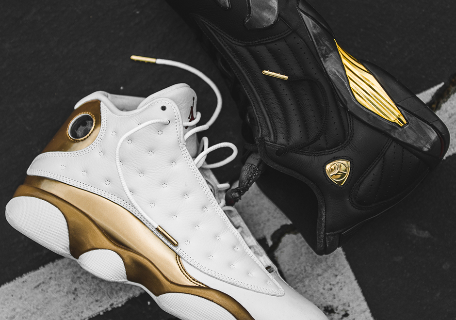 white and gold jordans 13