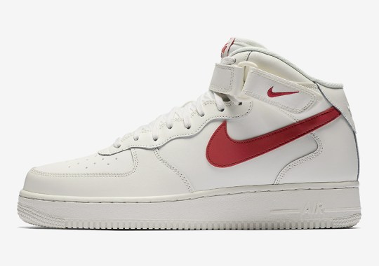 Nike Air Force 1 Mid Appears In Sail And University Red