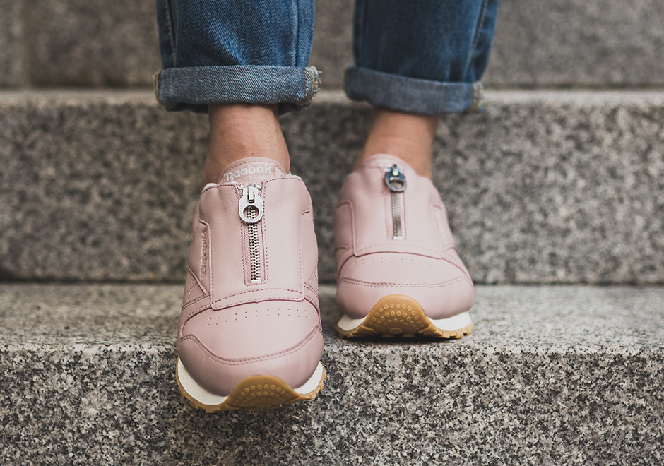 Reebok Classic Leather Zip Shell Pink 