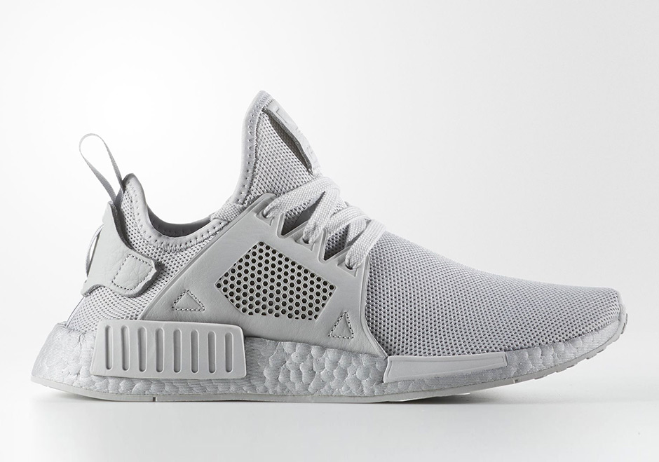 gray and white nmds