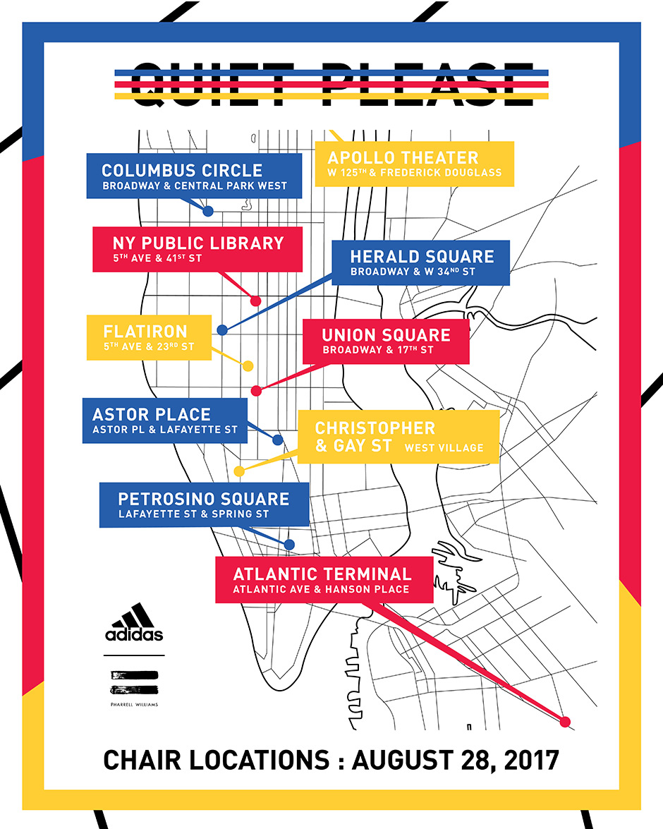 Adidas Pharrell Quiet Please Chair Locations Nyc
