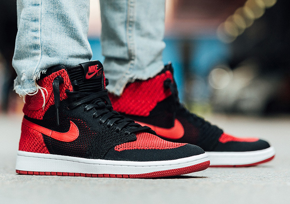 Air Jordan 1 Flyknit Bred Banned On Feet Images 02