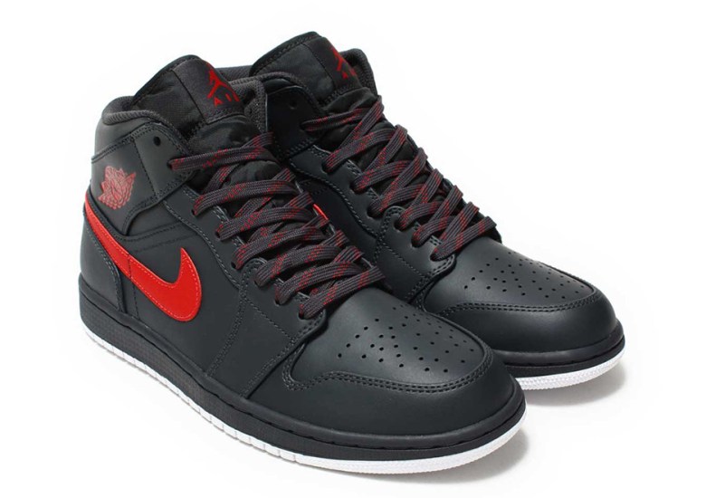 The Air Jordan 1 Mid Returns In Anthracite And Gym Red