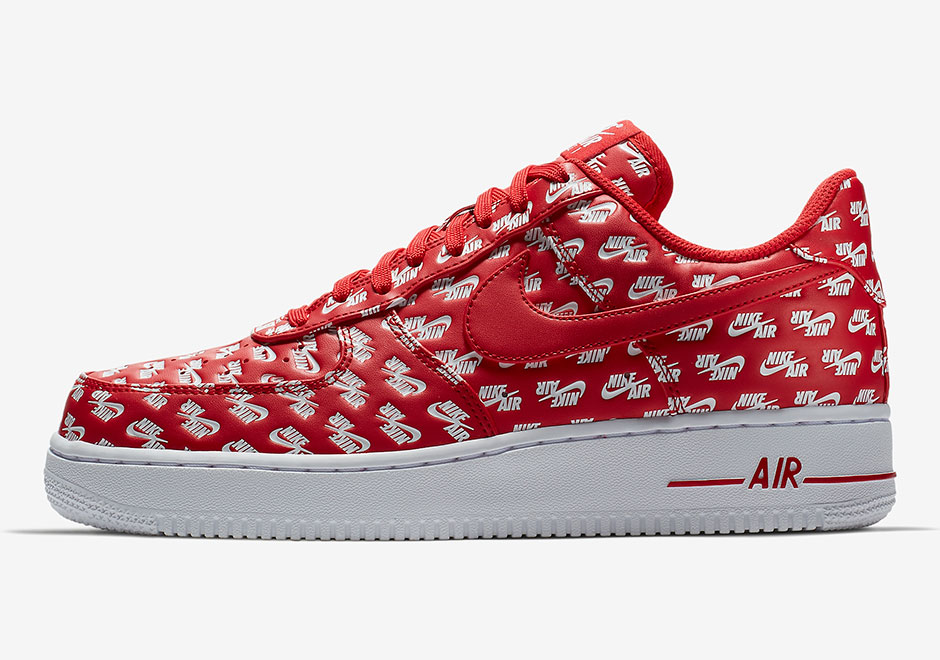 Nike Air Force 1 Low All Over Log Red Ah8462 600 2 1