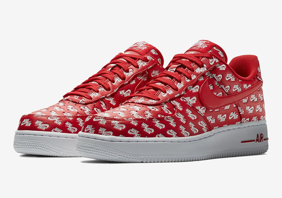 Nike Air Force 1 Low All Over Log Red Ah8462 600 5