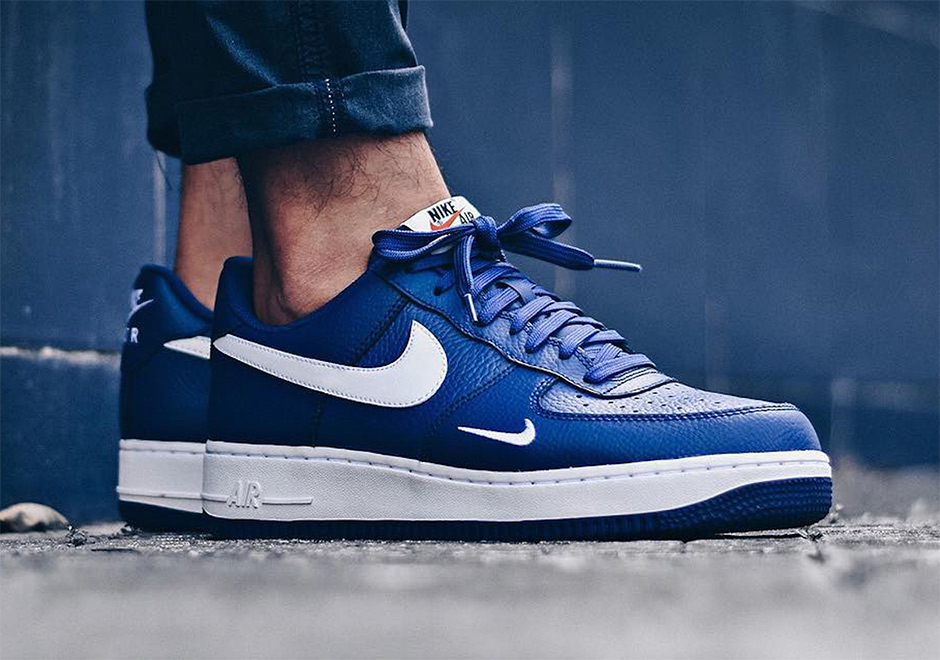 An On-Feet Look At The Nike Air Force 1 Low Mini Swoosh Deep Royal Blue •