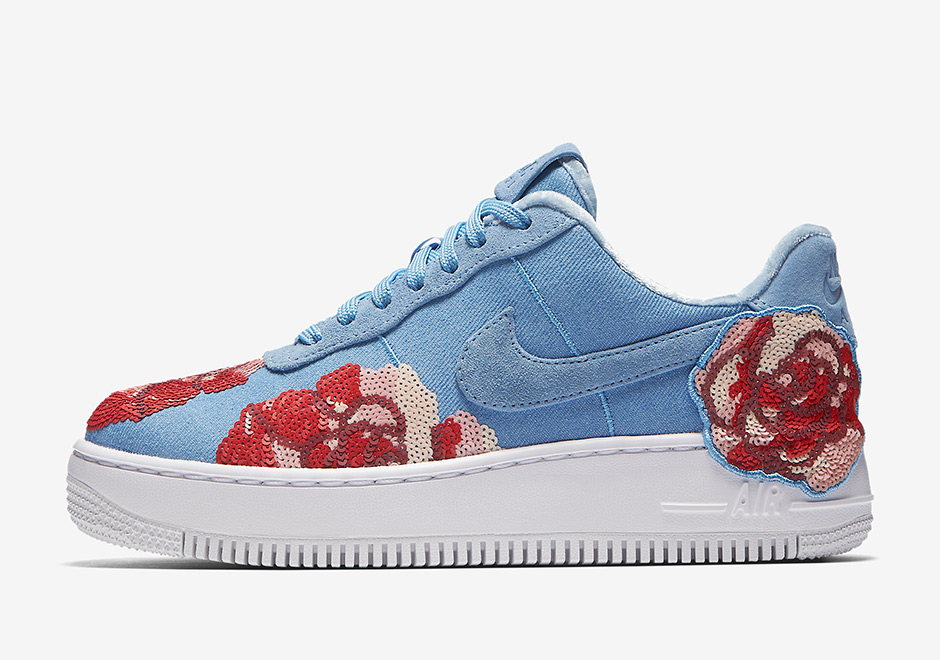 Nike Air Force 1 Low Denim Floral Sequin Pack 09