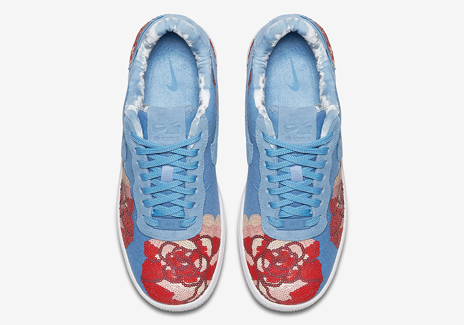 Nike Air Force 1 Low Denim Floral Sequin Pack 12