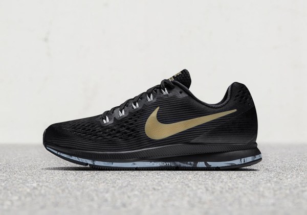 Nike Zoom Pegasus 34 Special Edition Black Gold + White Bronze ...